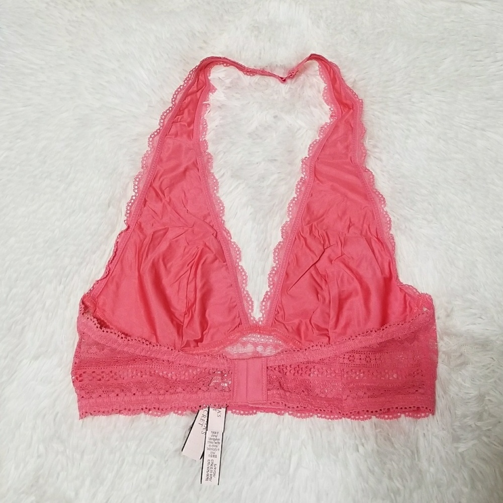 VICTORIA'S SECRET Long Line Pink Halter Bra - Picture 4 of 6